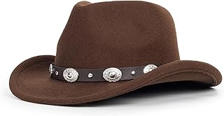 UTOWO Kids Western-Cowboy-Hat for Baby-Boys-Girls Felt-Cowgirl-Hat Brown Fedora Hat Fit for 2-7 Years