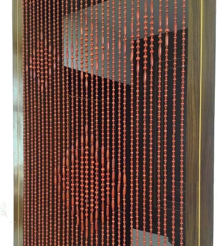 Wooden Beads Door String Curtains -31 Shares Porch Partition Retro Hanging Ornament for Wedding Party Decoration 5 Sizes (Color : 80x180CM Size : 31-Share) (90x190cm 31)