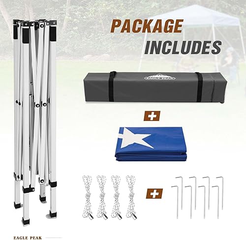 Vista 59 de EAGLE PEAK Tienda de campaña desplegable de pierna inclinada de 8 x 8 pulgadas, fácil instalación para una persona, toldo de playa al aire libre