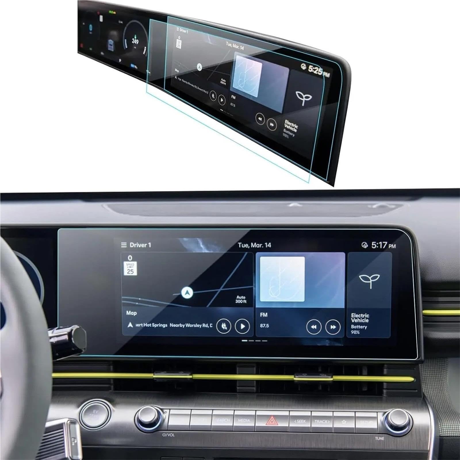 Protection Ecran Voiture Pour Hyundai Pour Kona Voiture Gps Écran Tactile