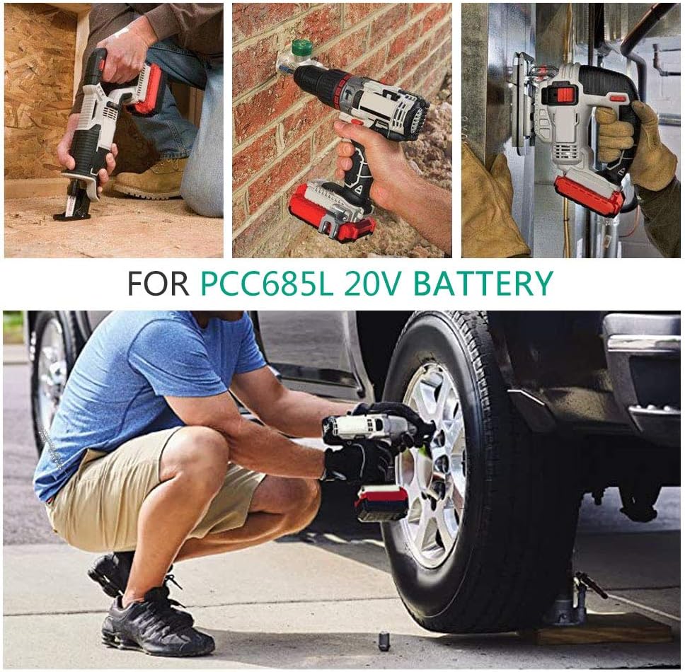 Hоt Dеаlѕ 2pack DSANKE 20V MAX 6000mAh Lithium Replacement Battery for Porter Cable 20V MAX Lithium Battery PCC685L PCC680L PCC682L PCC685LP Cordless Tools Battery