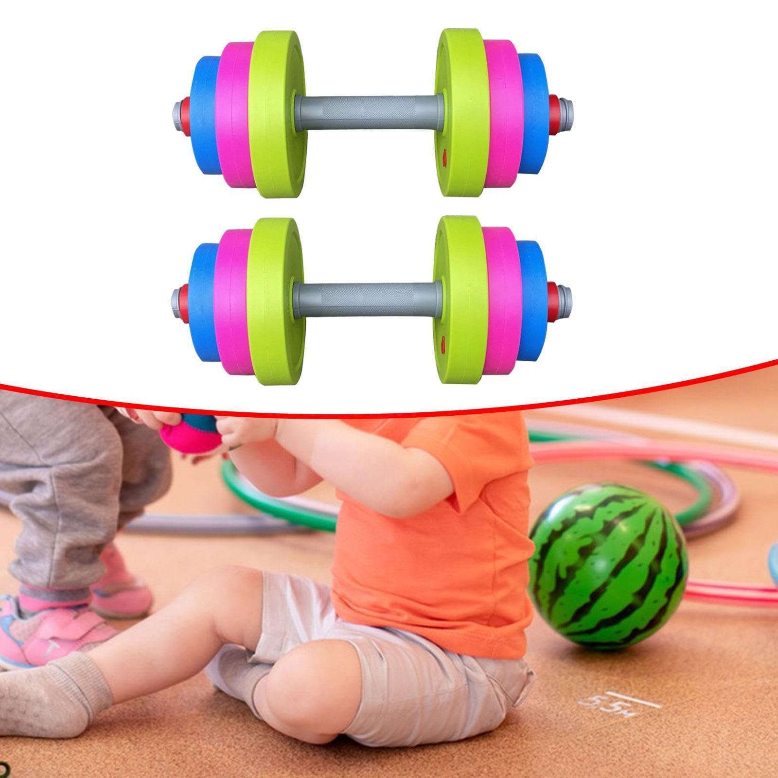 Giocattoli per bambini, set di attrezzi per sollevamento pesi, sviluppo precoce, incoraggiamento dell'interesse per lo sport nei bambini piccoli, finti, sport, palestra, Manico 12 cm