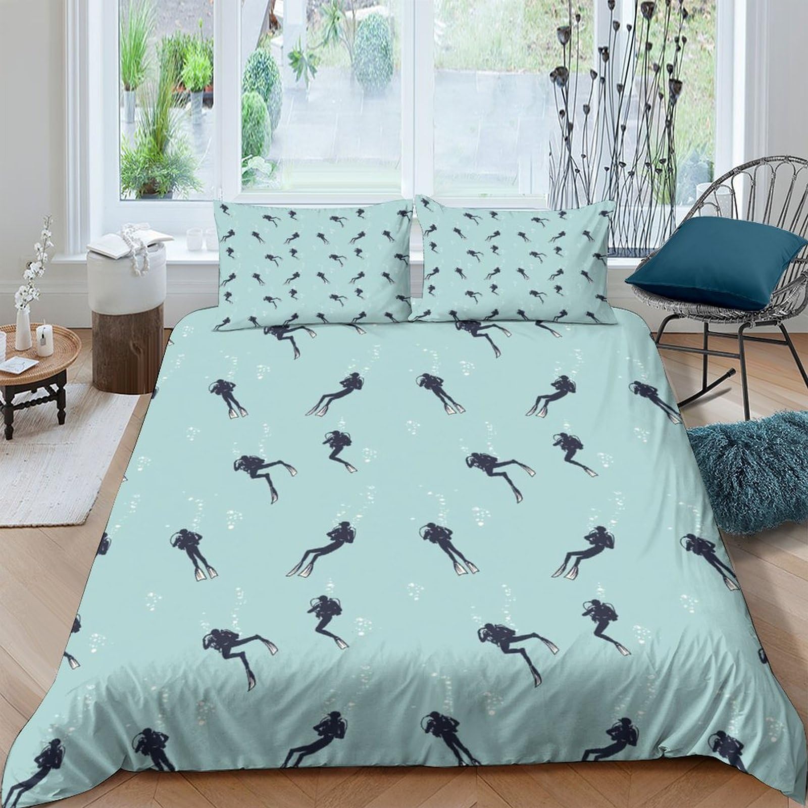 GPLZQXKJNH 3D Printed Ballet Silhouette Duvet Cover Set Microfiber Soft Breathable Dance Figure Quilt Cover for Bedroom Decor with 2 Pillowcases Single（135x200cm）