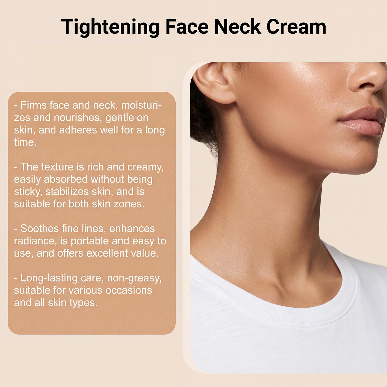 Crema idratante rassodante per collo e pelle, anti-invecchiamento, crema rassodante per il viso al retinolo, crema rassodante al collagene all'acido ialuronico, crema rassodante per il viso e la pelle