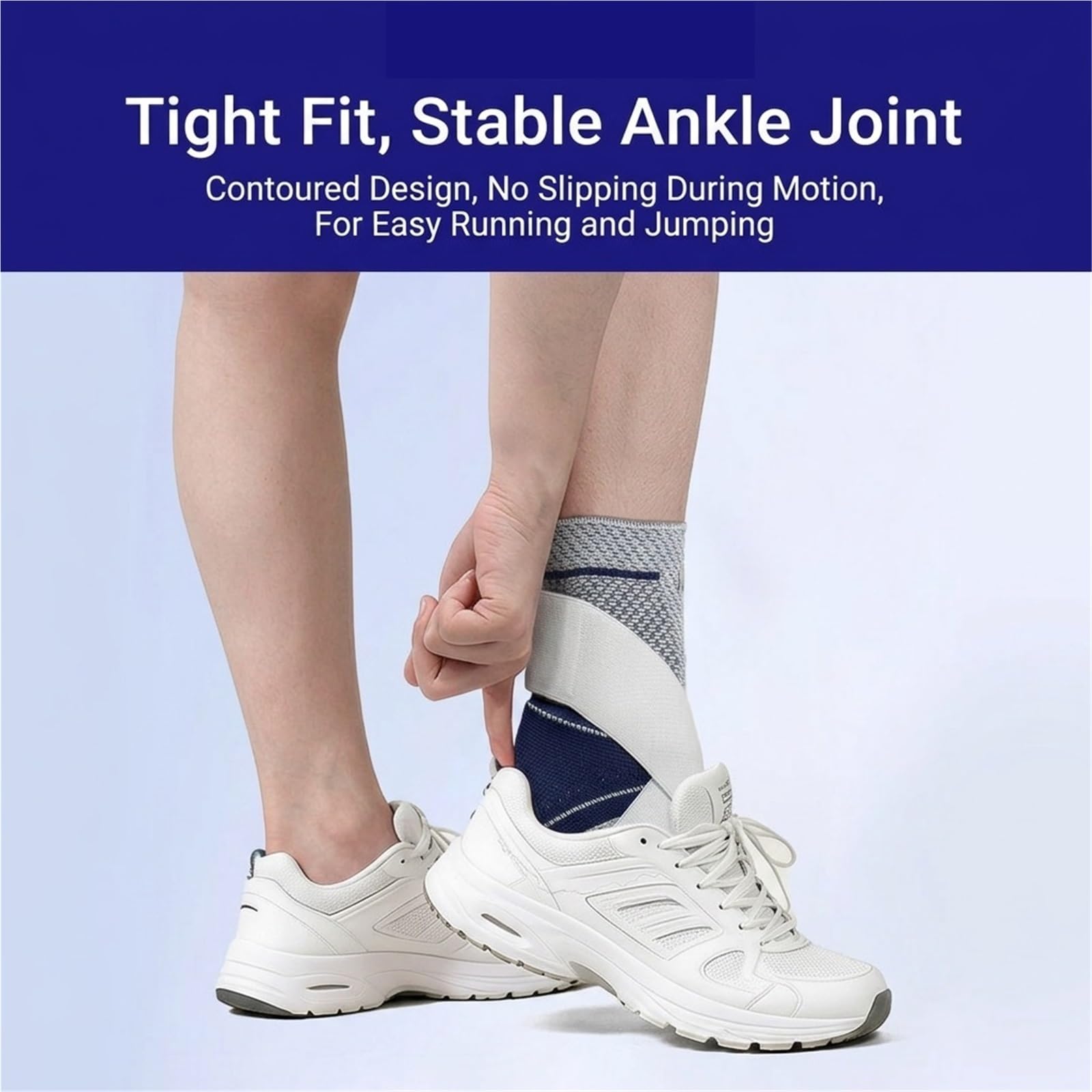 Generisch Verstellbare Sprunggelenkbandage mit atmungsaktivem Stoff, für Sport und tägliches Gehen, Modell CJDW1160 (Grey XL)