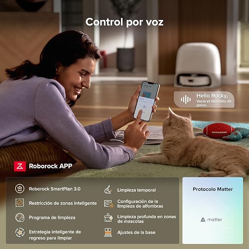 roborock Qrevo Curv 2 Flow Aspirateur Robot Laveur Roller avec 20.000 Pa, Nettoyage SpiraFlow en Temps Réel, Évite 200+ Obstacles, Doubles Anti-Enchevêtrement, Lavage à l'eau Chaude à 75°C - 9