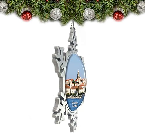 Miniatura 2 de Croacia Korcula - Adorno de Navidad para decoración de árbol de cristal, regalo de recuerdo de metal