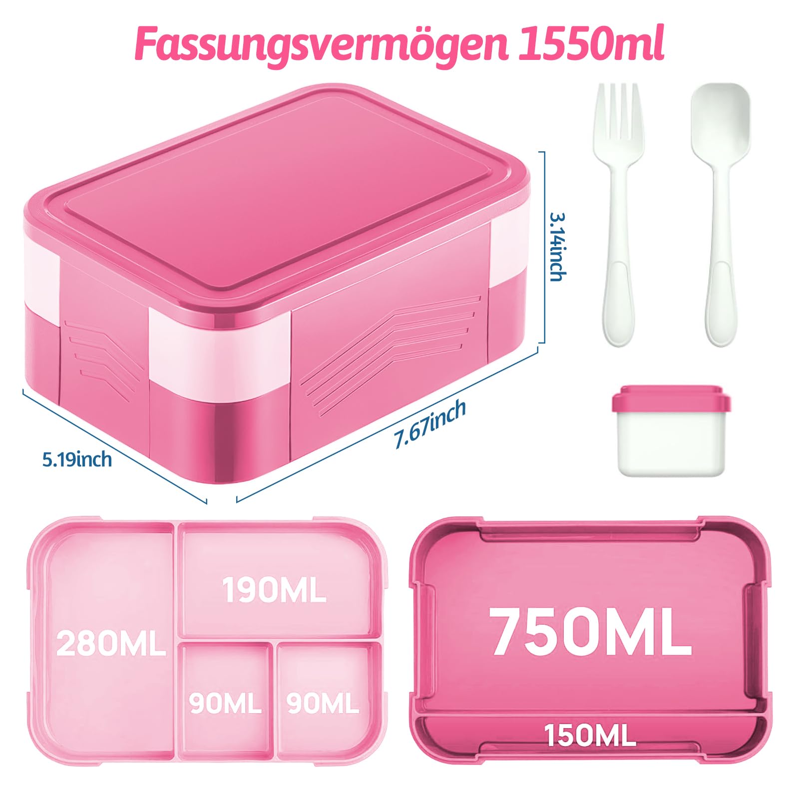 Boîte à Déjeuner - Non Spécifié - 2 étages - Hermétique - Anti-fuite - Compatible Lave-vaisselle - Maison