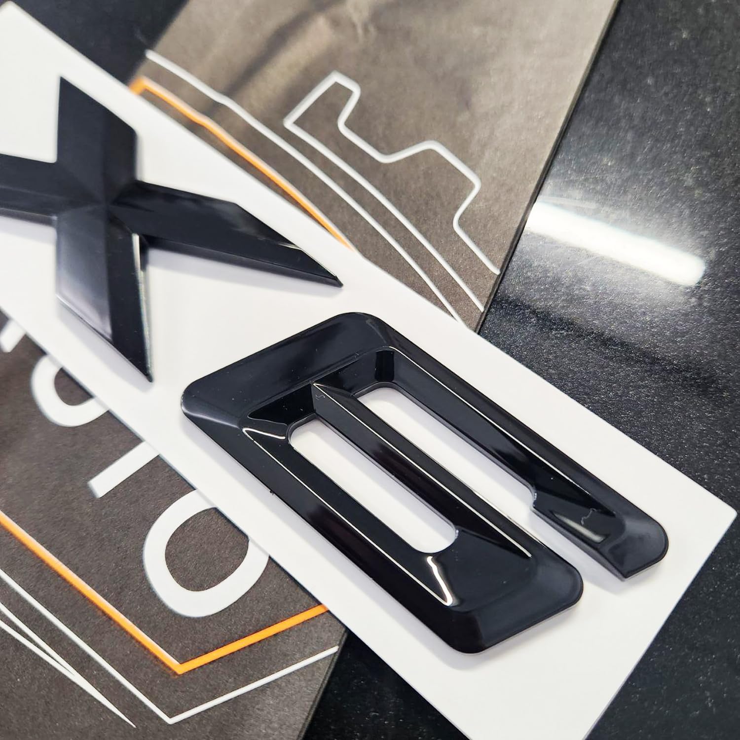 X6 Noir Brillant Logo de Coffre Arrière Badge Arrière Emblème Modification de Tuning E71 F16 G06