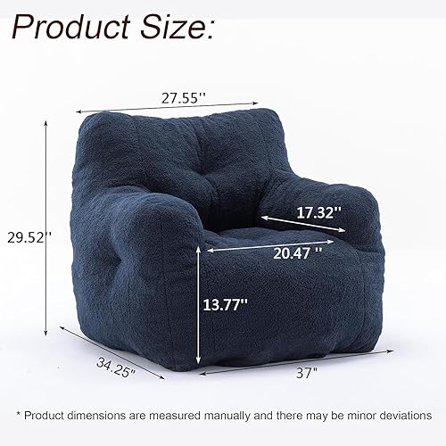 Miniatura 35 de Recaceik Sillones puff copetudos, suave relleno con relleno, sofá esponjoso y perezoso, tumbona imperial gigante para dormitorio, sala de estar,