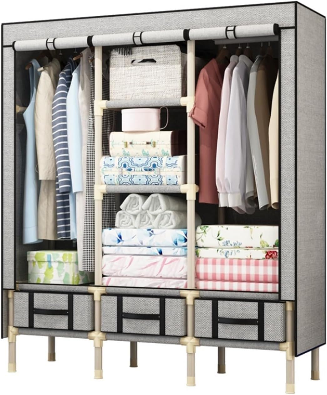 Portable Closet Closet Simple Fabric Wardrobe Clothes Wardrobe Freestanding Clothing Rack Modern Closet(G)