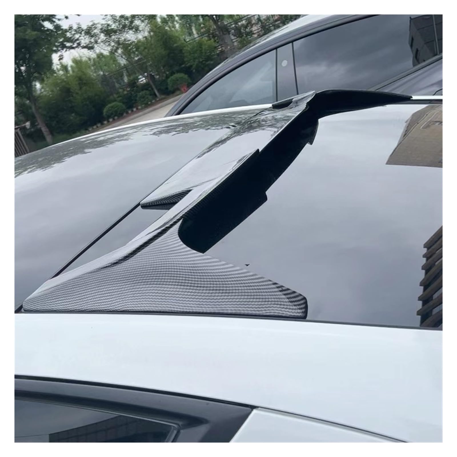 Black Rear Roof Spoiler Window Top Wing Car Accessories，Compatible For Tesla Model 3 / Model Y (Color : Model 3 fake Carbon) : Automotive