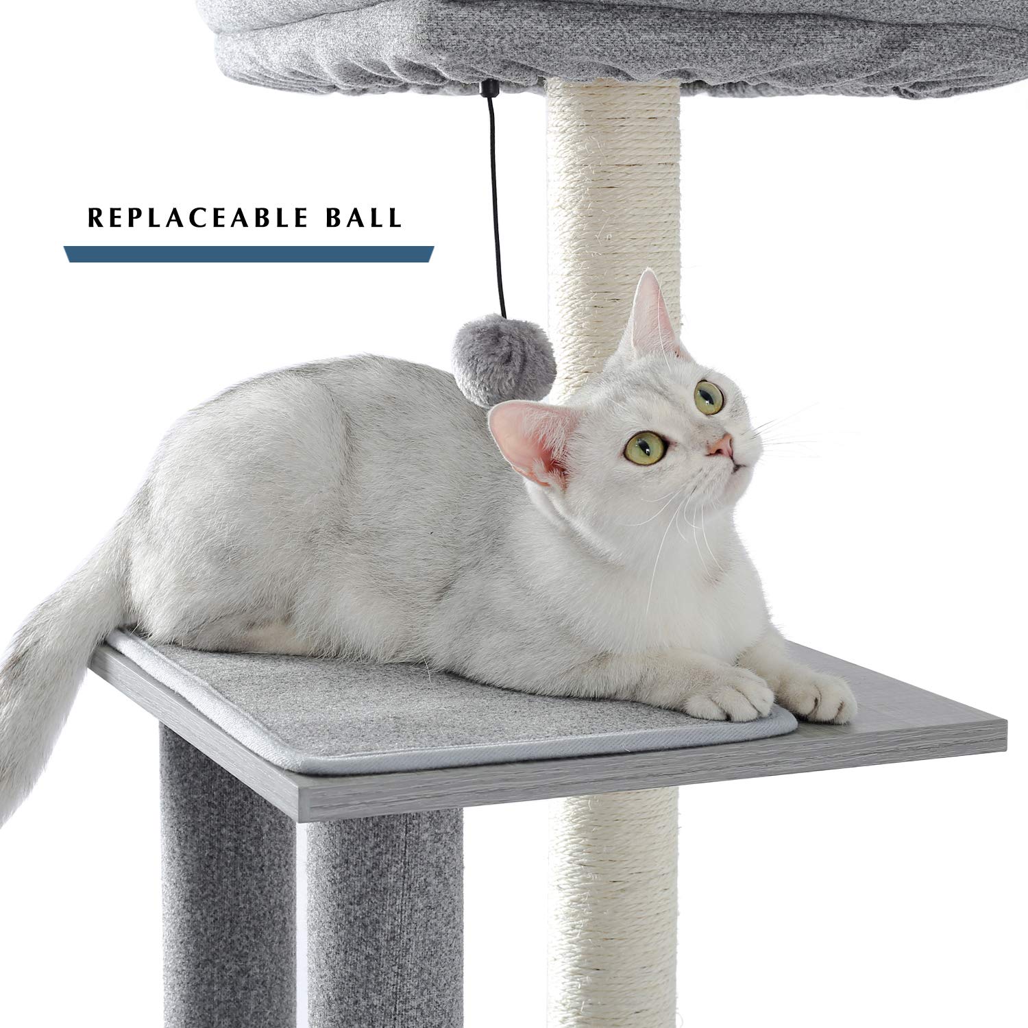 Buy Made4Pets Cat Tree Modern Grey Cat Tower, MultiLevel 62 Inches