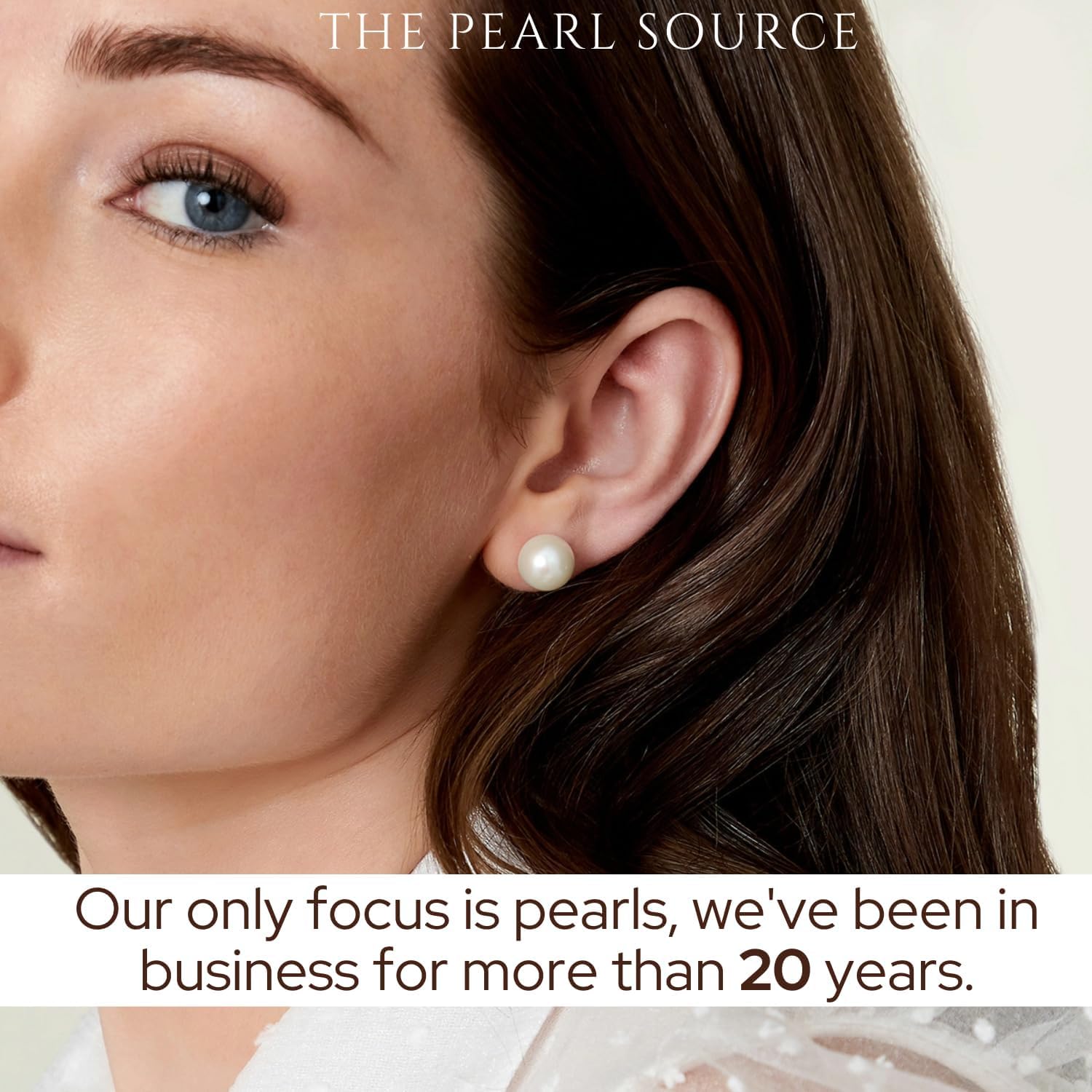 THE PEARL SOURCE Freshwater Real Pearl Stud Earrings for Women - 14K Gold Hypoallergenic with Genuine Cultured Pearls