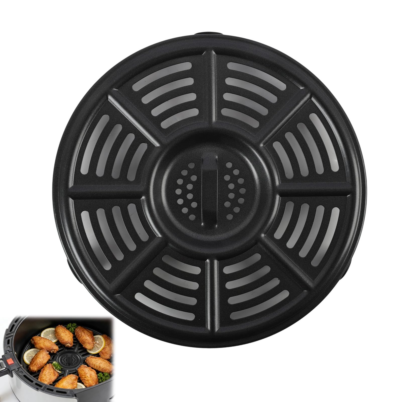Air Fryer Tray Replacement Accessories Compatible with Ninja AF160UK AF150UK AF100UK, 8.2'' Crisper Plate with Non-Stick Coating, BPA-Free Material, Dishwasher Safe, Handle Design 1pcs