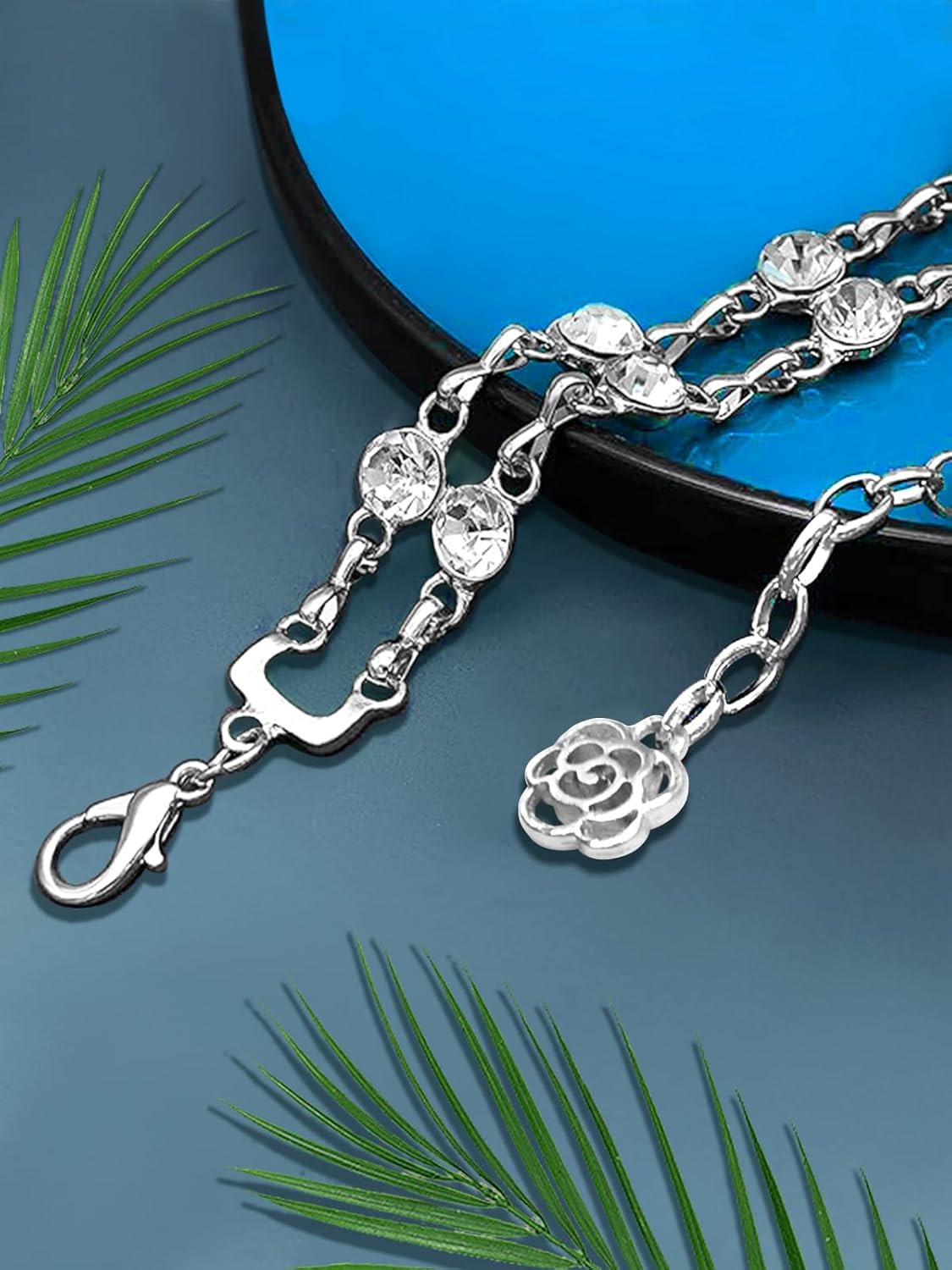 Women Rhinestone Crystal Waist Belts for Dress Adjustable Ladies Metal Chain Belts - Image 5