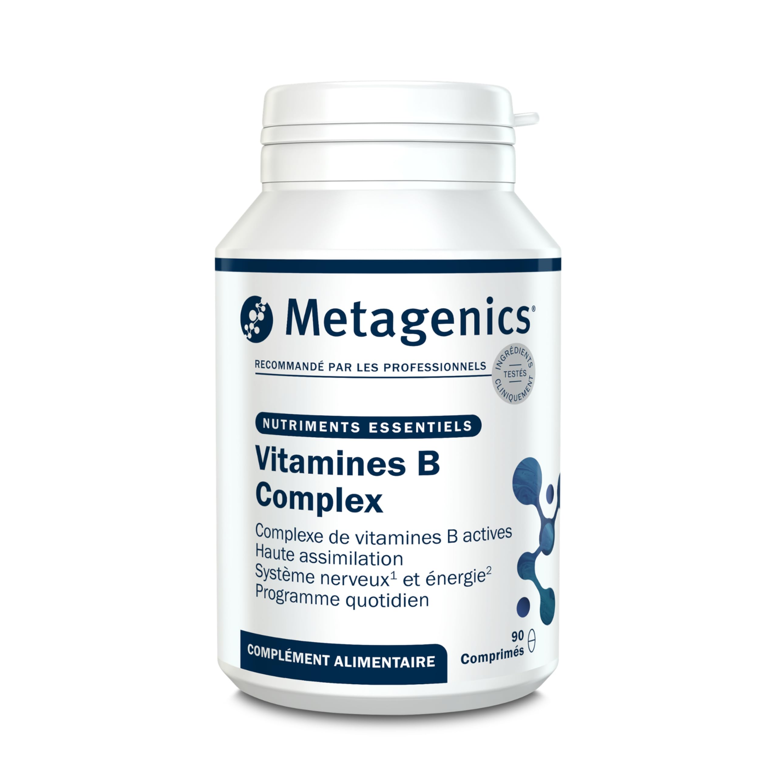 Metagenics Complexe Vitamines B Haute Puissance - B12 Méthylée & Folate Actif, Énergie, Système Nerveux & Fonctions Psychologiques, 90 Comprimés Végan