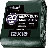 Vista 45 de Lona 6x8 pies, 10 mil lonas impermeables resistentes con ojales cada 23.6", lona de plástico gruesa, resistente a los rayos UV y al desgarro