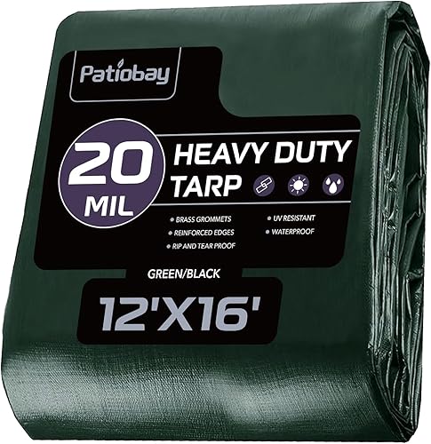 Miniatura 45 de Lona 6x8 pies, 10 mil lonas impermeables resistentes con ojales cada 23.6", lona de plástico gruesa, resistente a los rayos UV y al desgarro