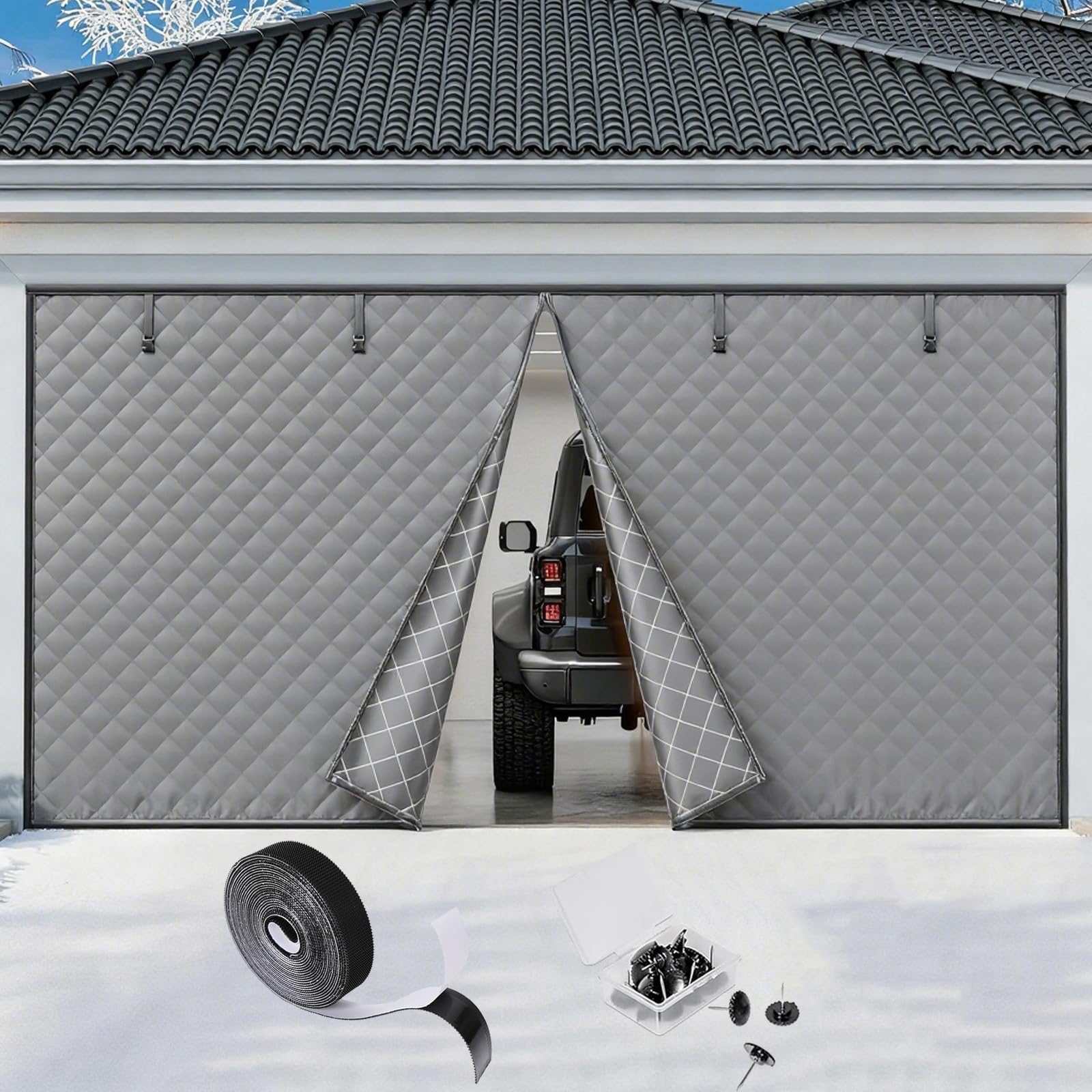 Rideau de porte de garage contre le froid pour supprimer les courants d'air gris