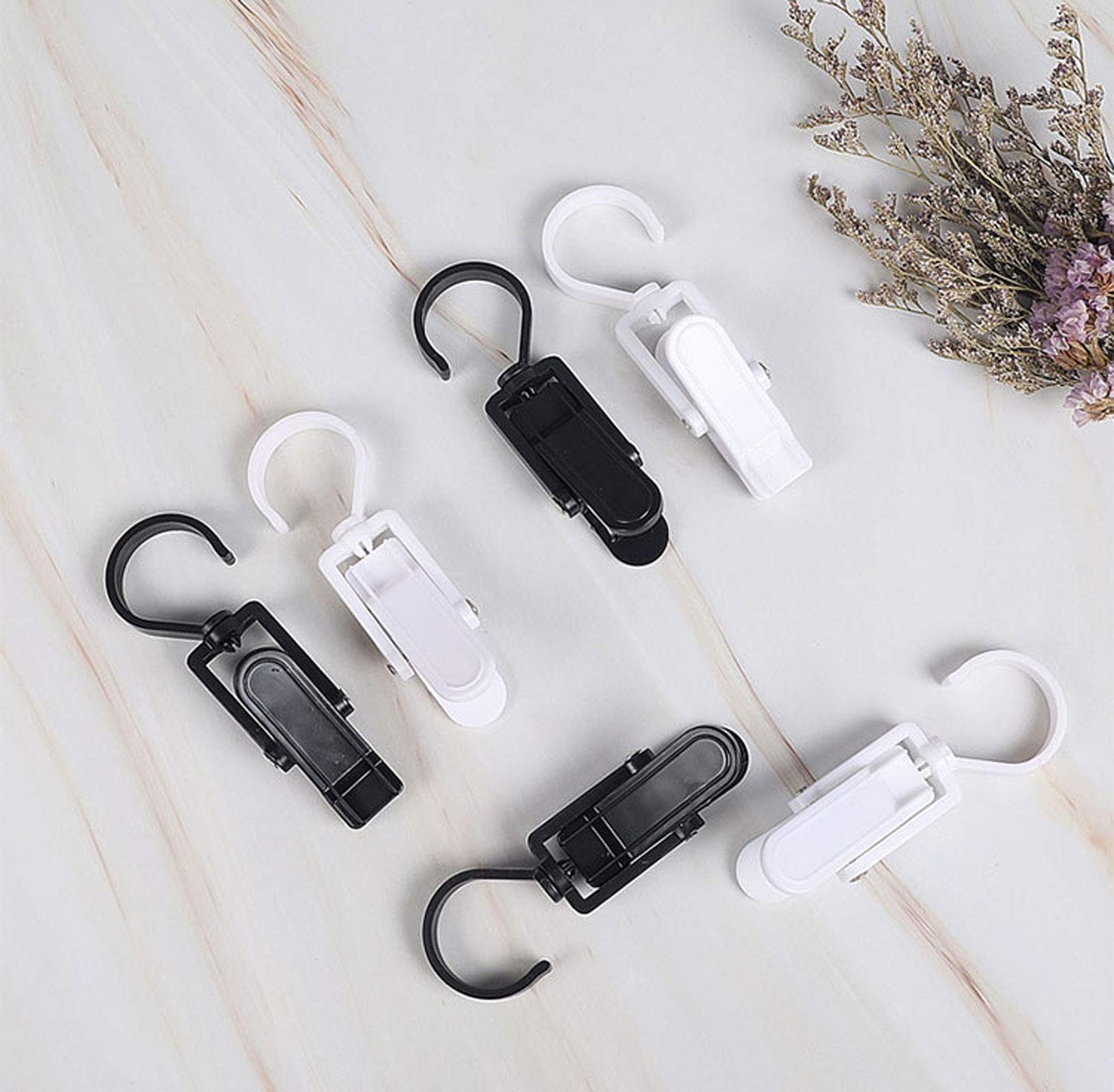 Uenhoy 10 Alfileres De Plástico Superfuertes, Clips De Gancho Para Lavandería, Ganchos Para Botas Para Armario, Ganchos Giratorios Para Colgar Botas Altas, Sombreros, Toallas, Ropa, Color Blanco