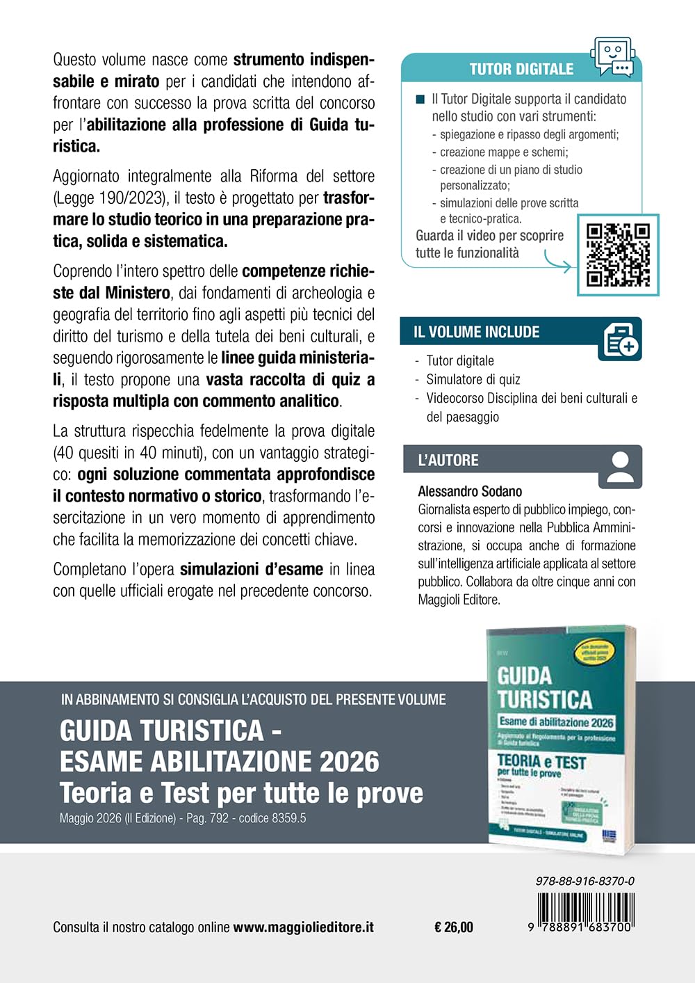 Guida turistica. Esame di abilitazione 2026. 1000 quesiti per la prova scritta a risposta multipla commentata. Con software di simulazione