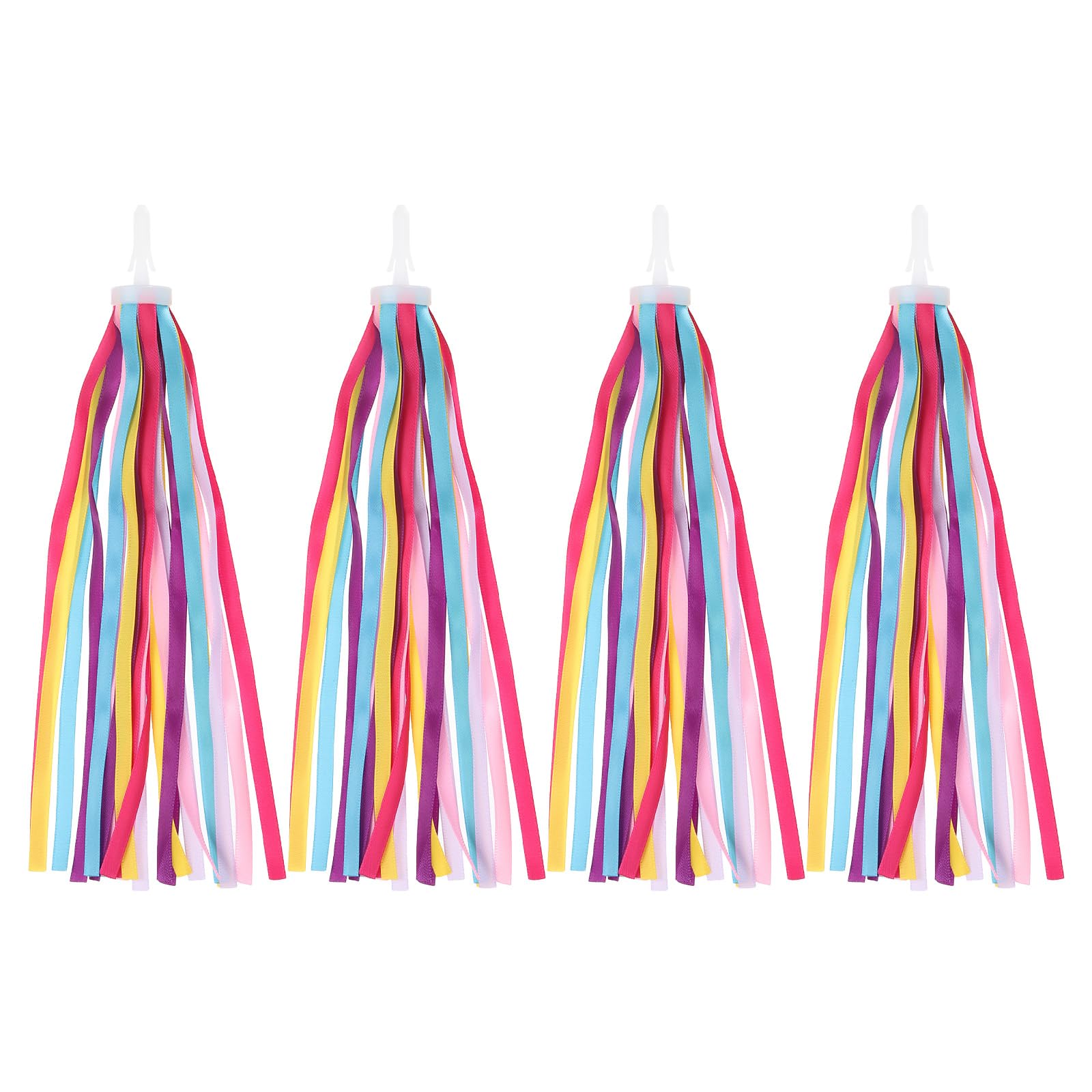 PATIKIL Bike Streamers, 4 Pcs Colorful Scooter Handlebar Tassels Grips Ribbon Accessories Decorations for Girls Bicycle Tricycle Handles, Colorful