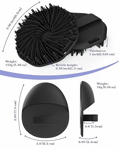 Miniatura 2 de Manmihealth Cepillo de limpieza facial manual de silicona y cepillo de ducha de silicona con correa de mano antideslizante, juego de 2 piezas,