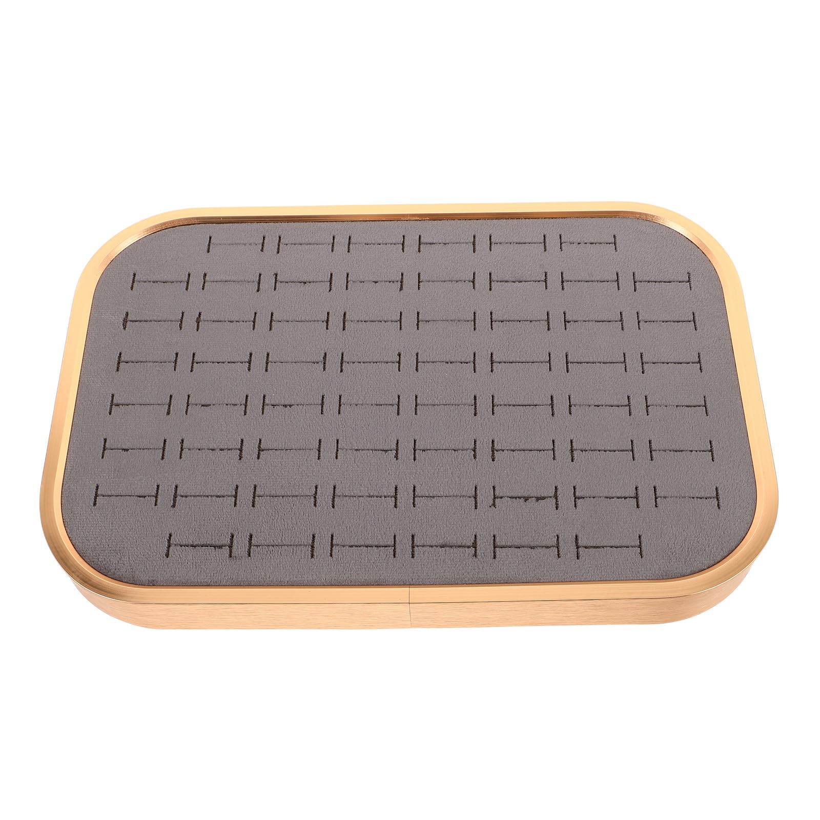 Organisateur de bijoux rectangulaire en velours à 60 emplacements pour bagues et boucles d'oreilles