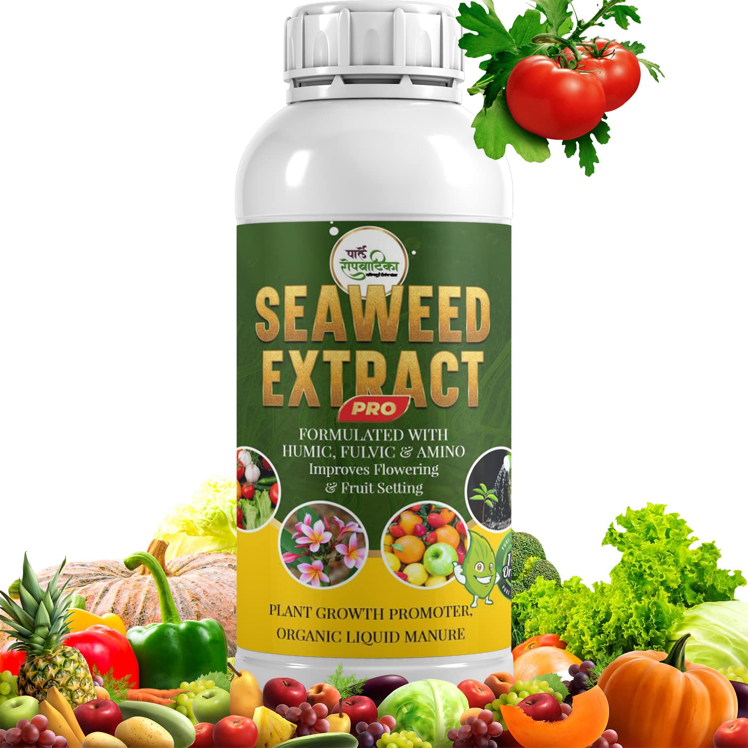 Seaweed Extract Liquid Concentrate (250ml) Organic Liquid Fertilizer Flower, Vegetable & Fruit Feed | All Purpose Plant Food for Indoor & Outdoor - Garden Fertiliser