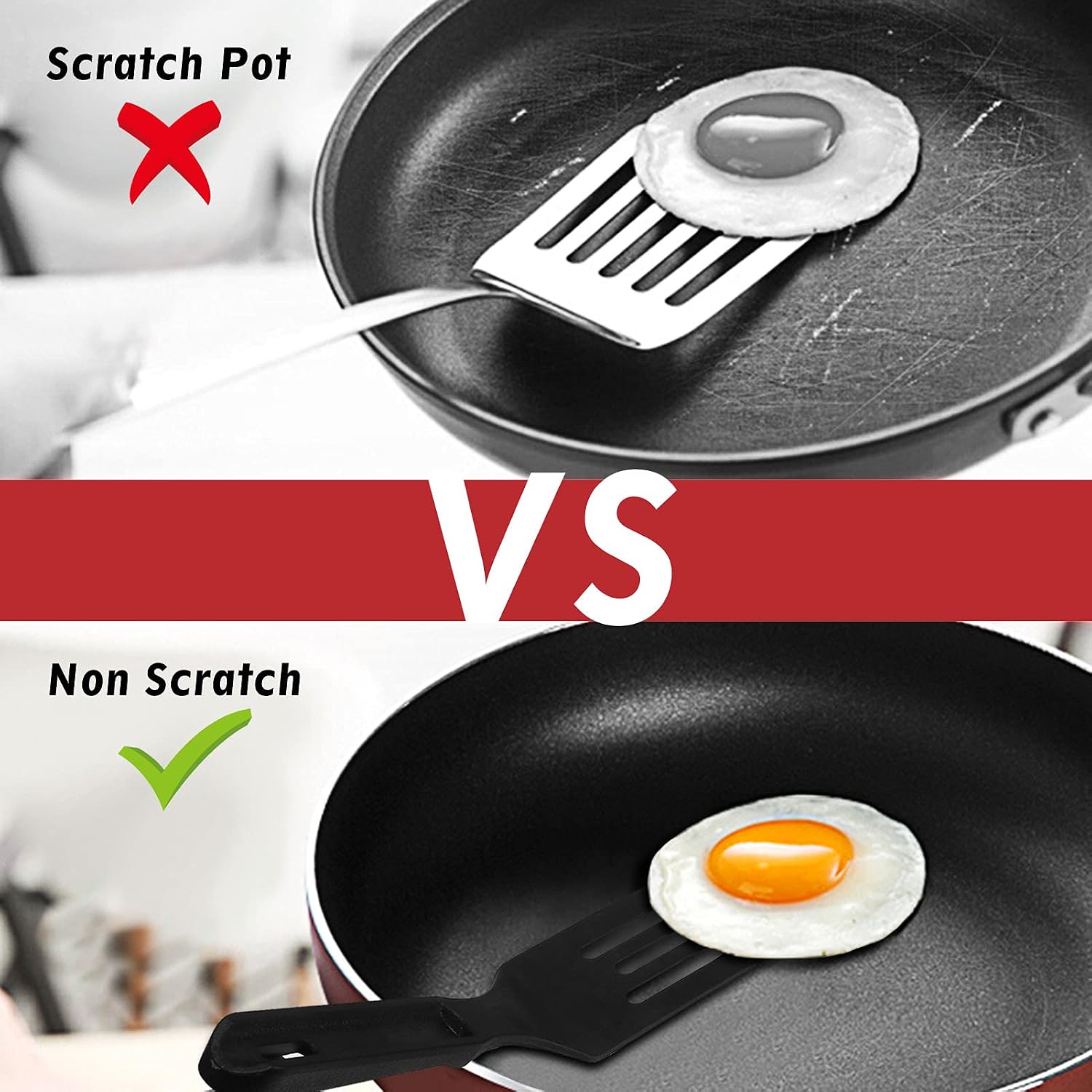 Professional Nylon Mini Spatula, Heat-Resistant Serving Spatula for Nonstick Pans, Small Turner for Brownies, Fried Eggs, Cakes, Lasagna or Cookie, Pie etc.