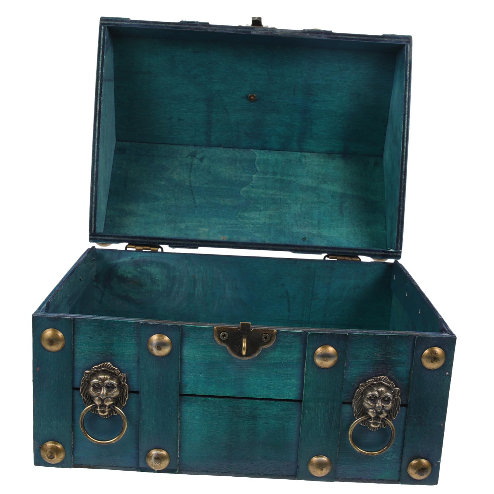 Coffret à bijoux vintage en bois massif Toyvian vert émeraude, boîte de rangement moyen format