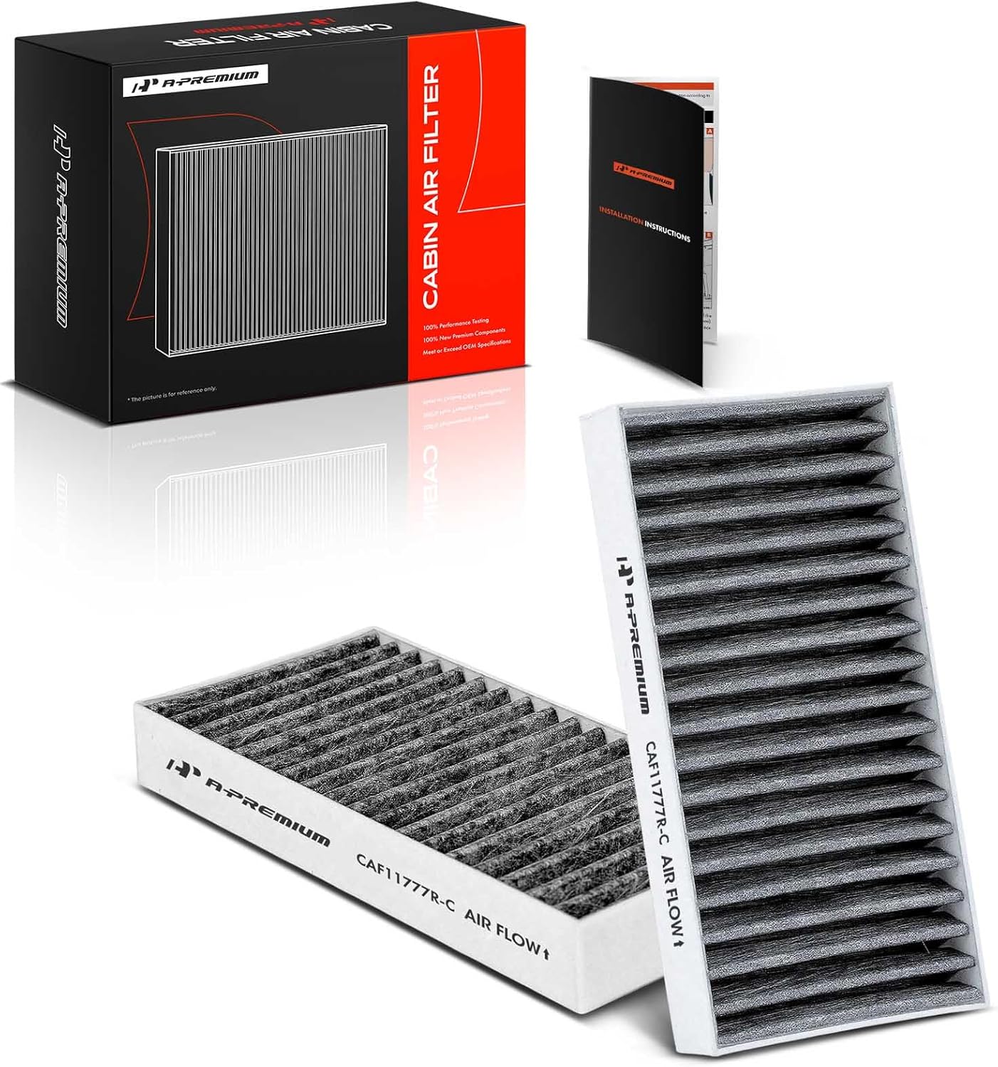 A-Premium 2-PC Cabin Air Filter with Activated Carbon Compatible with Jeep Models - Wrangler 2011 3.6L, Wrangler 2012-2017 3.8L, Wrangler JK 2018 3.6L