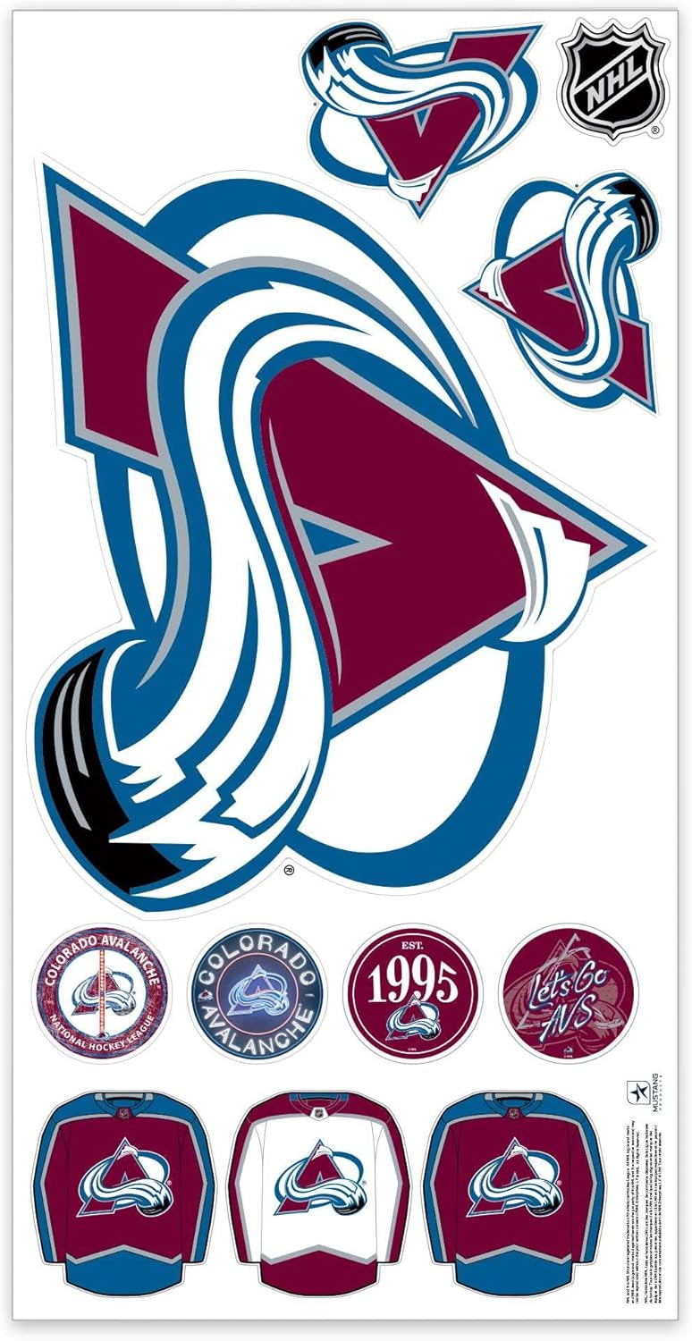 Sports Decor Colorado Avalanche Repositionable Wall Decal Set - Team Logos