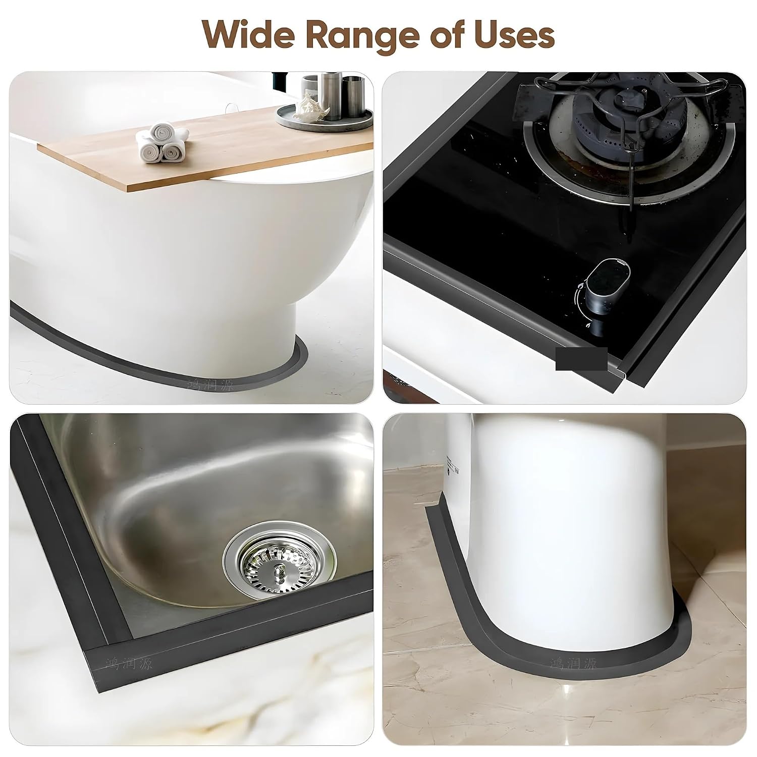 Caulk Tape Self Adhesive 6/12/18Rolls Bathroom Bath Wall Glue Sticker Kitchen Sink Proof Seal Covering Strip(Brown,18 Roll,3.8CM)