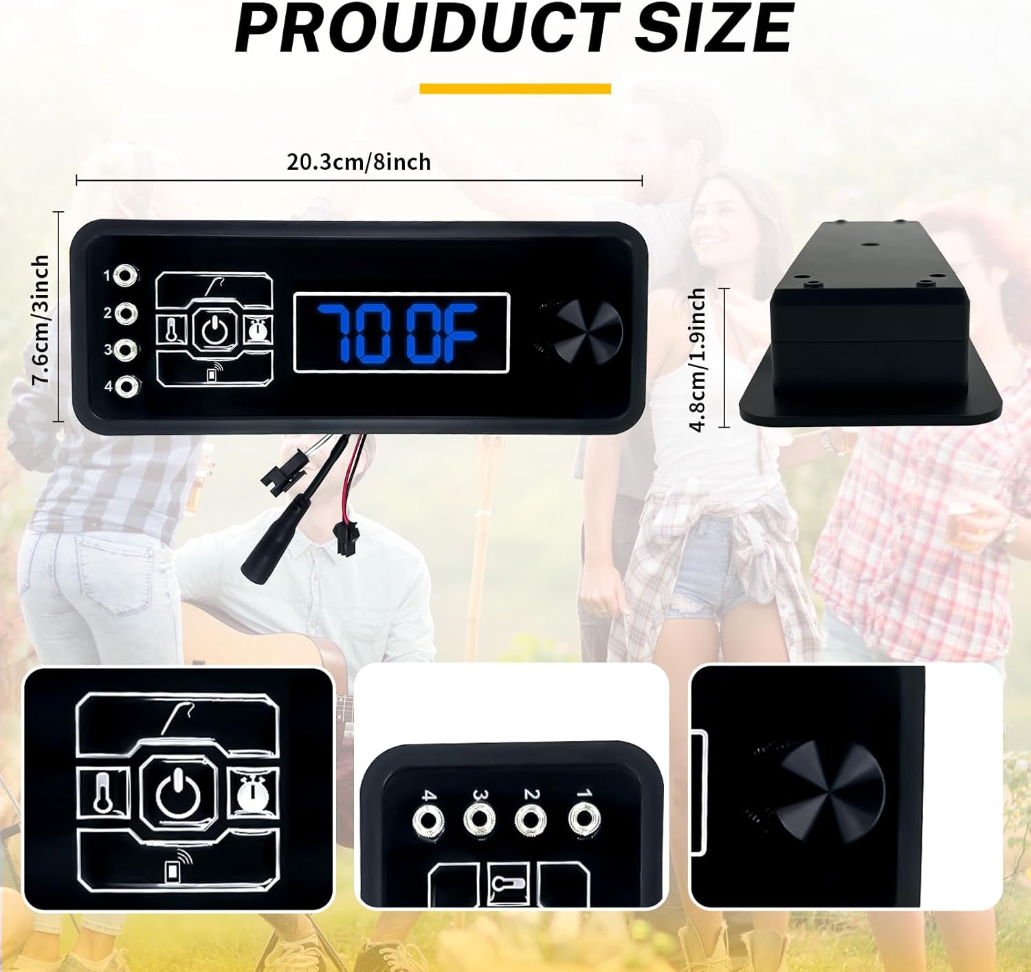 Replacement Control Panel Kit for Masterbuilt Gravity Series 800 Fits MB20040122 MB20040221 Digital Charcoal Smoker Grill Controller 800 Parts Non WiFi 9904200043