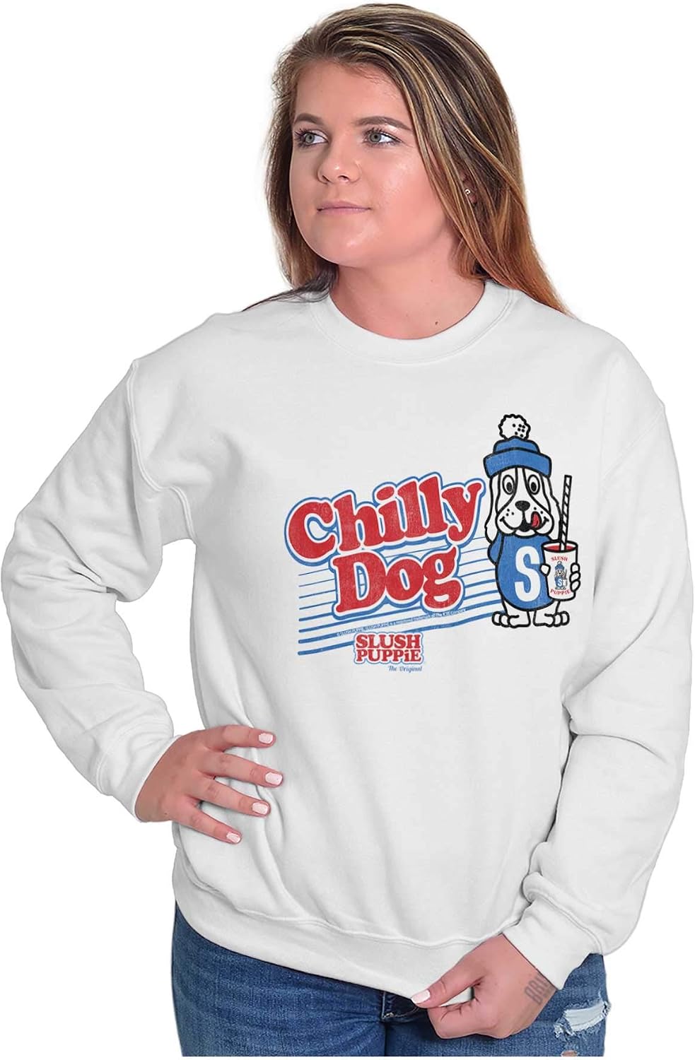 Brisco Brands Slush Puppie Officially Dog Logo Sweatshirt for Men or Women