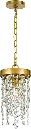 Winham 1 Light Antique Gold Crystal Mini Pendant
