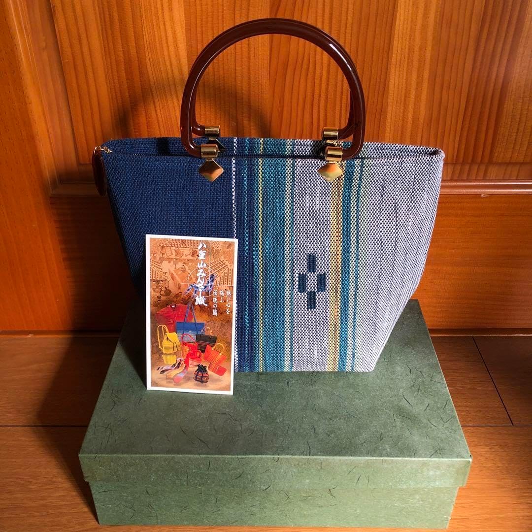 ミンサー織 半幅帯とトートバッグ 2点セット