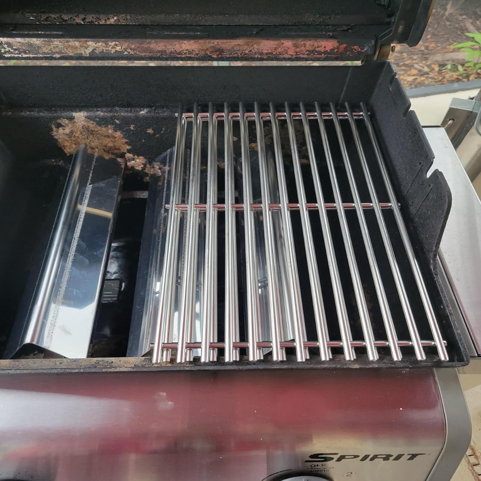 WELL GRILL Griglia in acciaio inox 7637 per Weber Spirit I & II E-210 E-220 S-210 S-210 S-220 (con pomelli anteriori del bruciatore), griglia per barbecue Weber Spirit 200 serie