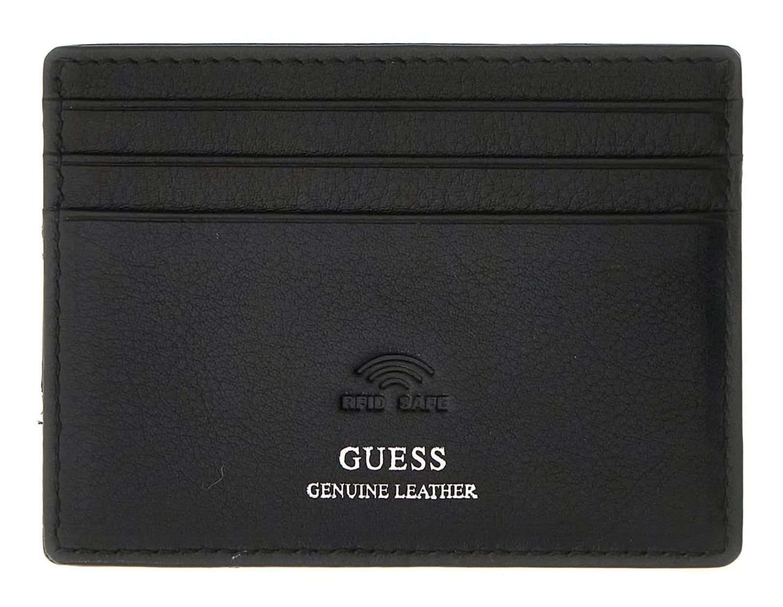GUESS Pelle portacarte Torino Card Holder Exotic Stripe nero