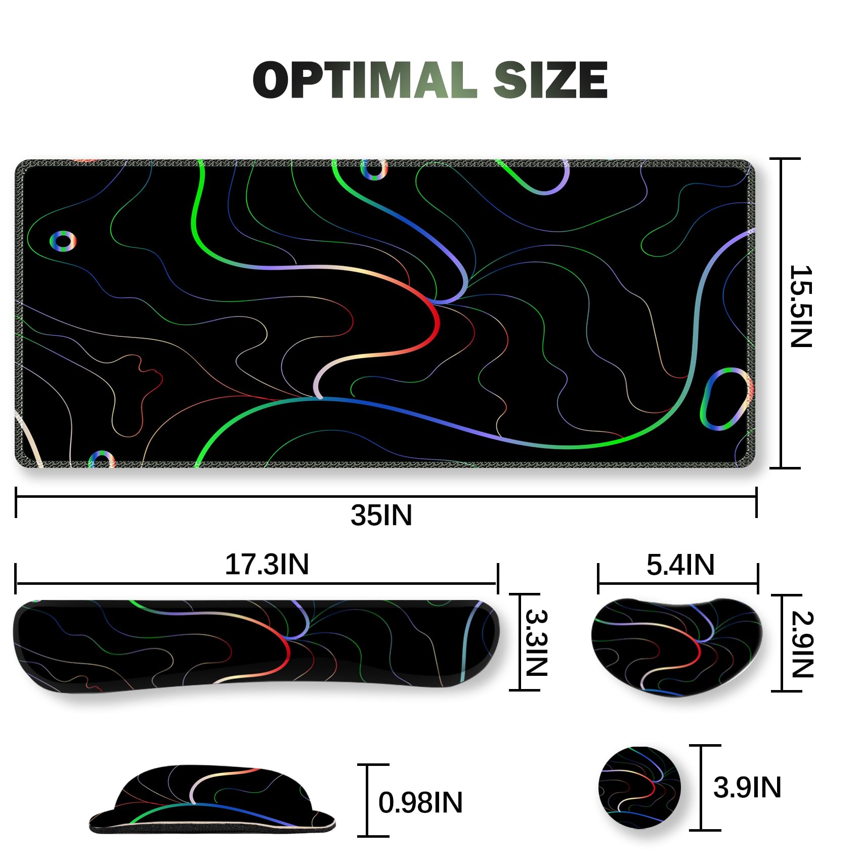 Snapklik.com : Gaming Mouse Pad Wrist Support Set, XXL Large Desk Mat ...
