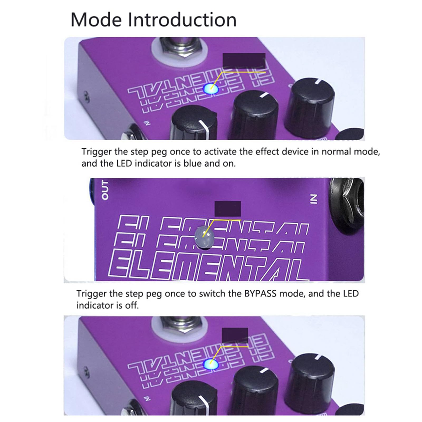 M-VAVE Gitarrenpedal Overdrive Delay Digital Delay Effektor DC9V Typ-C Lila