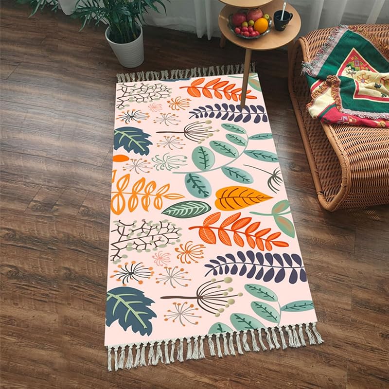 Terafeels Mosható Vintage Szőnyeg Virágmintás 60x120cm Nappali Hálószoba Konyha