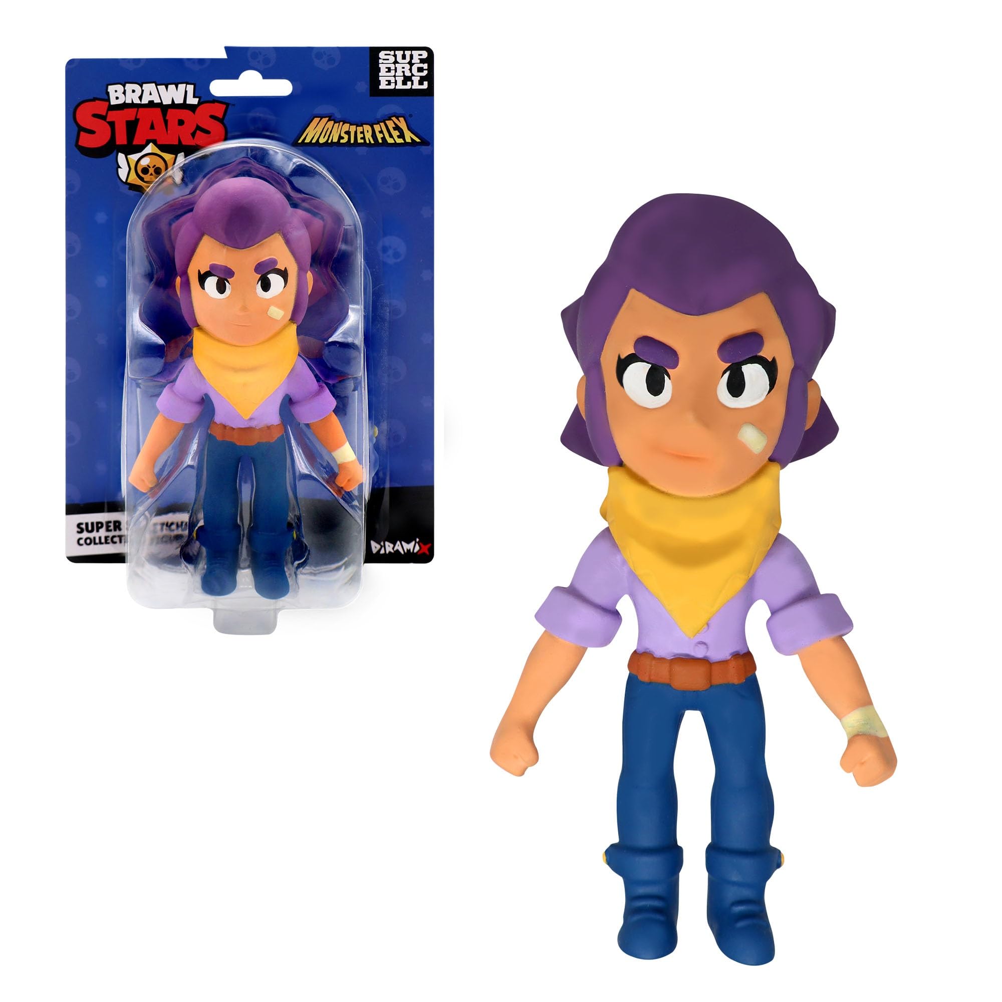 Bizak Monsterflex Brawl Stars Collectable Shelly Doll Super Stretchable Elastic 13 cm 10 Pieces to Collect for Adults Fans Collectors and Kids from 8 Years (64390009-3)