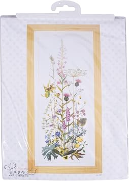 Thea Gouverneur - Counted Cross Stitch Kit - Wild Flowers - Aida - 16 Count - Embroidery Kit for Adults - DMC Embroidery Threads and Other Cross Stitch Supplies Included - 821A