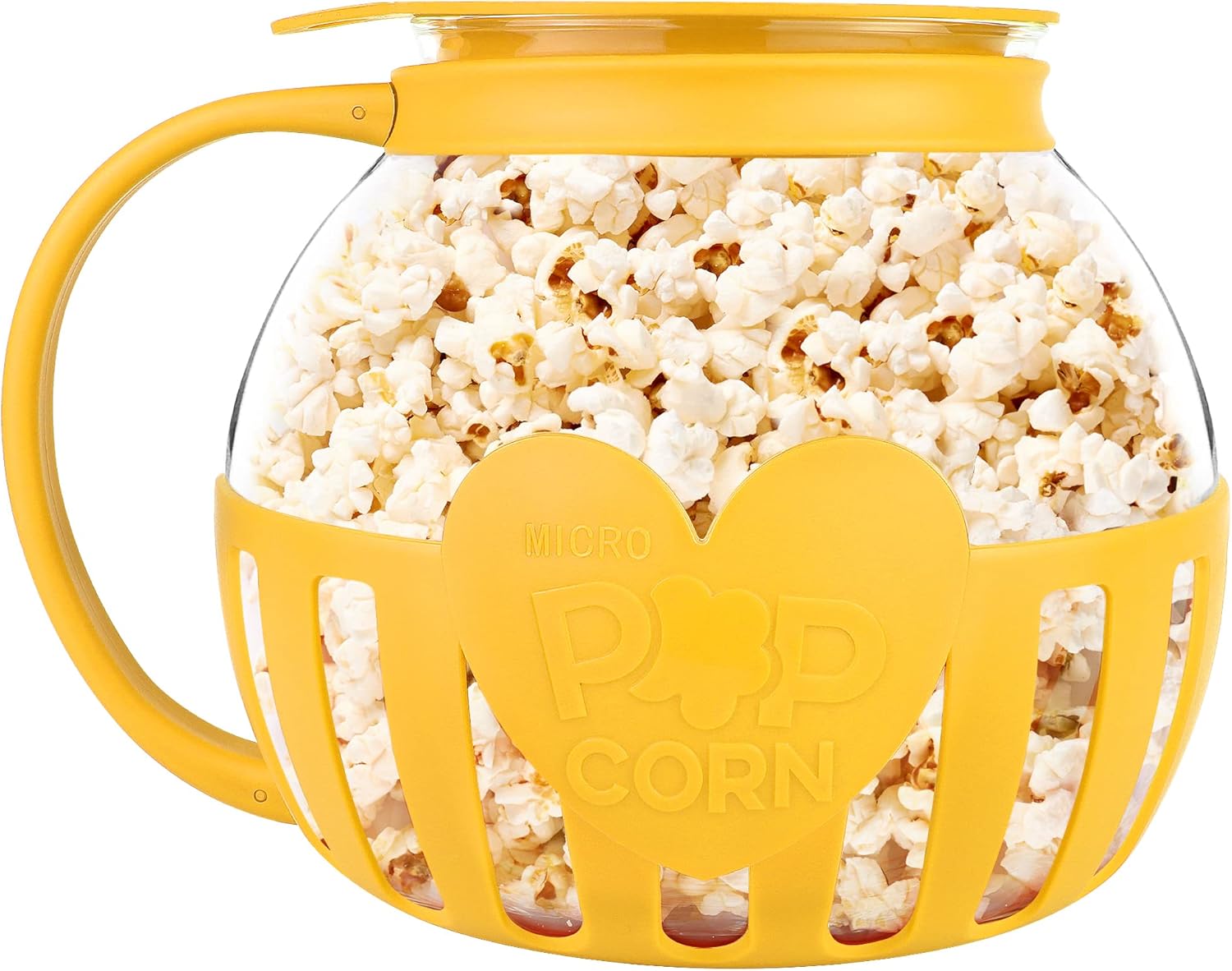 The Original Korcci 3 Quart Microwave Glass Popcorn Popper, Dishwasher