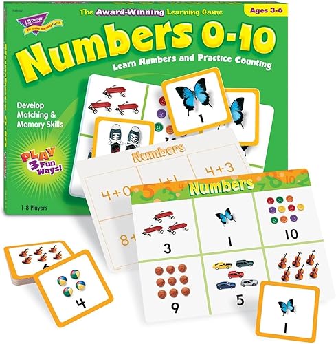 Miniatura 3 de Trend Enterprises Match Me Game números del 0 al 10, aprende números y practica el conteo con fotos, desarrolla habilidades de coincidencia y