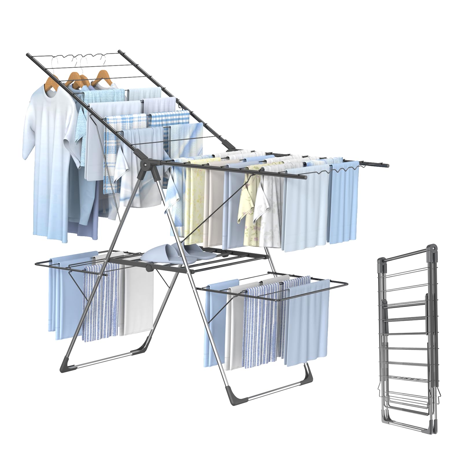 Séchoir à Linge Sur Trépied, Octobus Séchoir à Rayons En éventail Avec