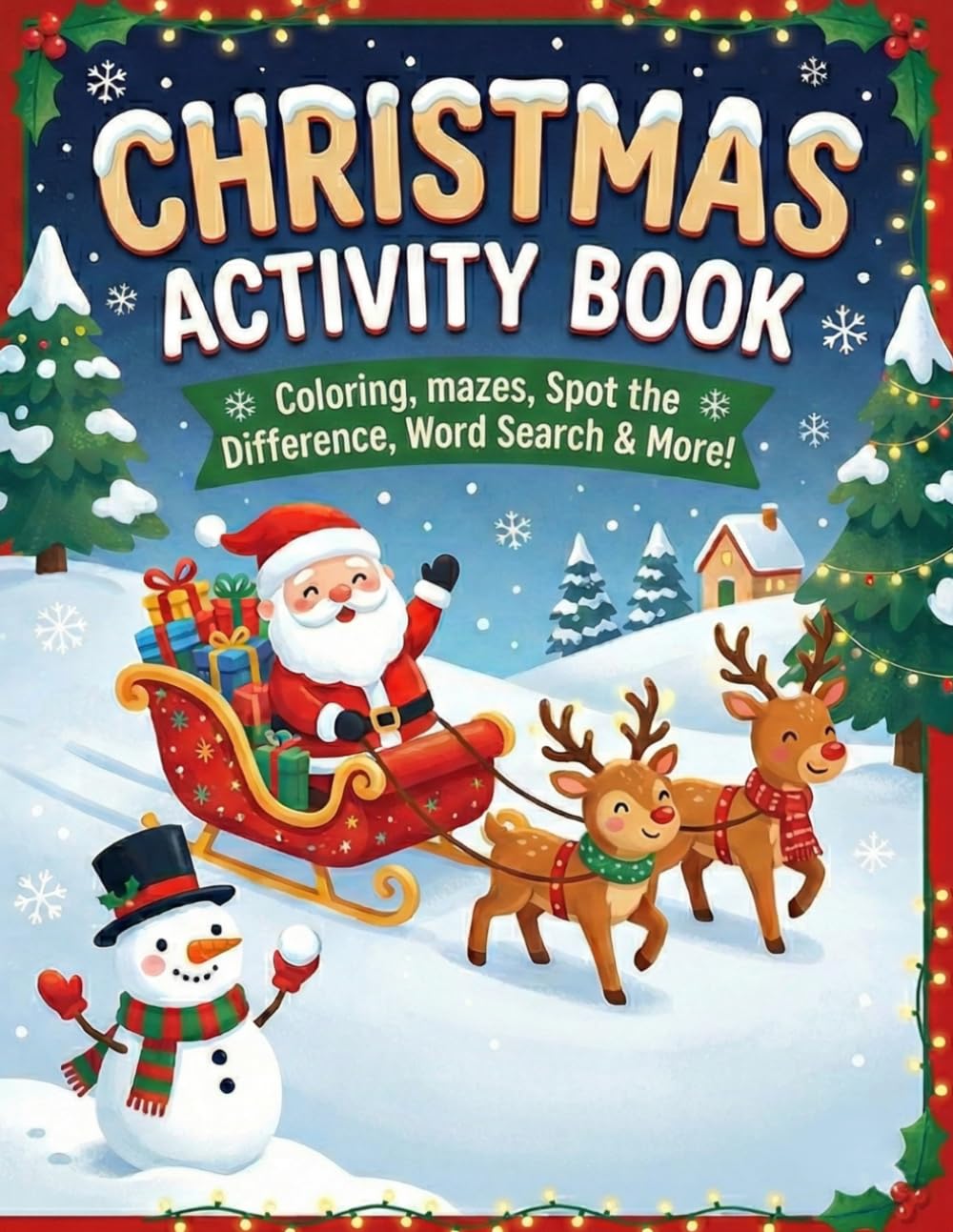 Christmas Activity Book: Coloring, Mazes, Spot the Difference, Word Search & More!